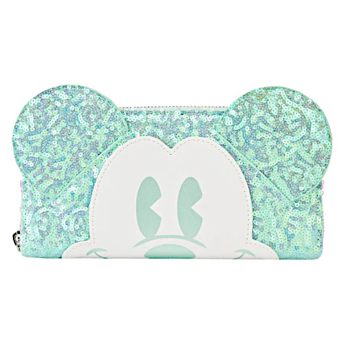 EXCLUSIVE DROP: Loungefly Disney 100 Mickey Mouse Pale Turquoise Sequin Wallet - Hallmark Exclusive - 5/11/23