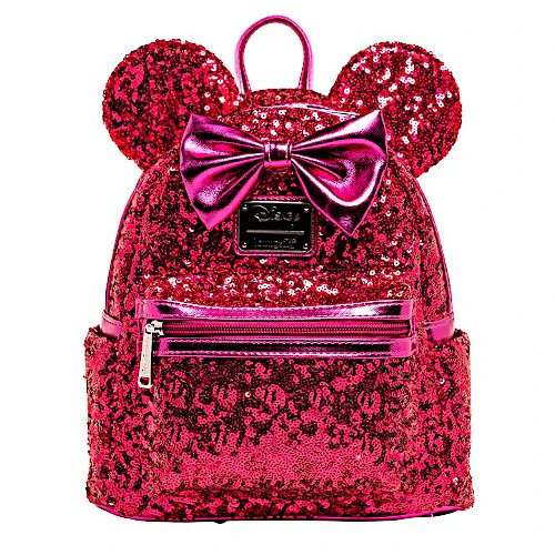 EXCLUSIVE RE-RELEASE: Loungefly Disney Minnie Mouse Magenta Sequin Mini Backpack - 10/15/21