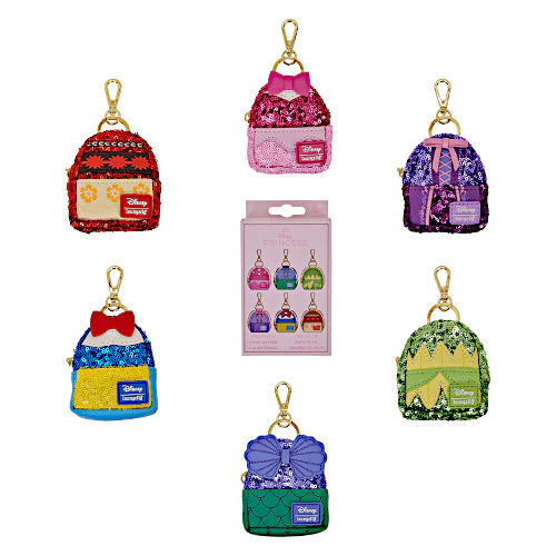 EXCLUSIVE DROP: Loungefly Disney Princess Sequin Mini Backpack Keychain Charm Mystery Box - 9/12/25