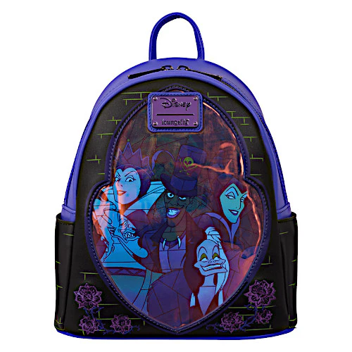 EXCLUSIVE DROP: Loungefly Disney Villains Stained Glass Glow Mini Backpack - 5/20/25
