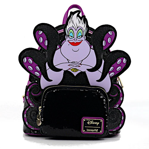 EXCLUSIVE DROP: Loungefly Disney Villains Ursula Sequin Cosplay Mini Backpack - 9/8/23