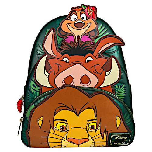EXCLUSIVE DROP: Loungefly Lion King Simba, Pumbaa & Timon Triple Pocket Mini Backpack - 8/3/23