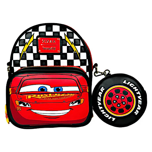 EXCLUSIVE DROP: Loungefly Pixar Cars Lightning McQueen Corduroy Convertible Mini Backpack - 8/22/25