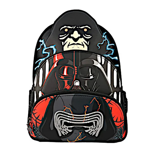 EXCLUSIVE DROP: Loungefly Star Wars Villains Palpatine/Darth Vader/Kylo Ren Glow Triple Pocket Mini Backpack - 4/21/23