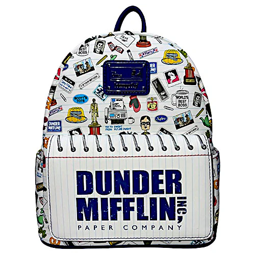 EXCLUSIVE DROP: Loungefly The Office Dunder Mifflin Characters & Icons AOP Mini Backpack - 3/6/23