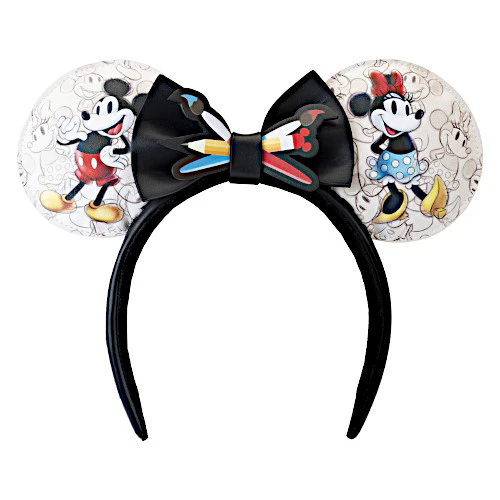 Loungefly Disney 100 Sketchbook Mickey & Minnie Mouse Ear Headband