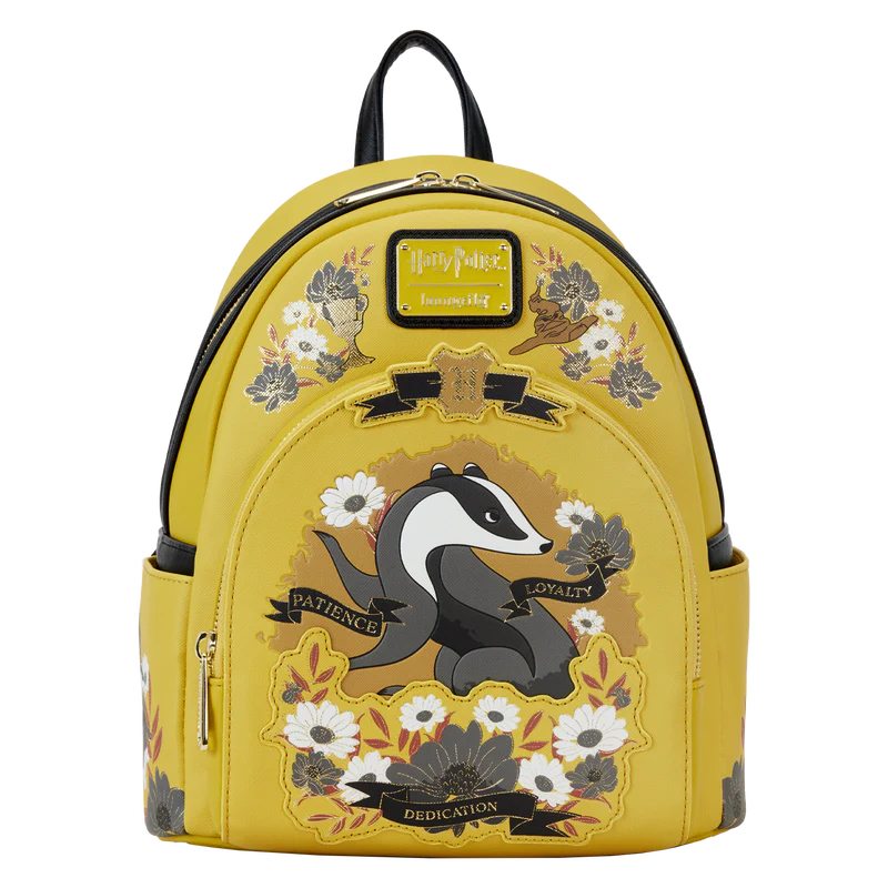 Loungefly Harry Potter Hufflepuff House Floral Tattoo Mini Backpack