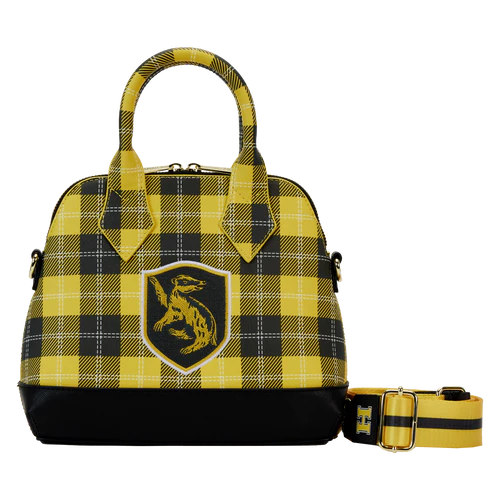 Loungefly Harry Potter Hufflepuff Patch Varsity Plaid Crossbody Bag