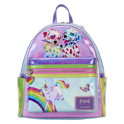 Loungefly Lisa Frank Holographic Glitter Color Block Mini Backpack