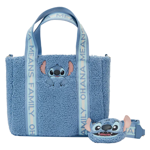 Loungefly Stitch Plush Sherpa Tote Bag With Coin Bag