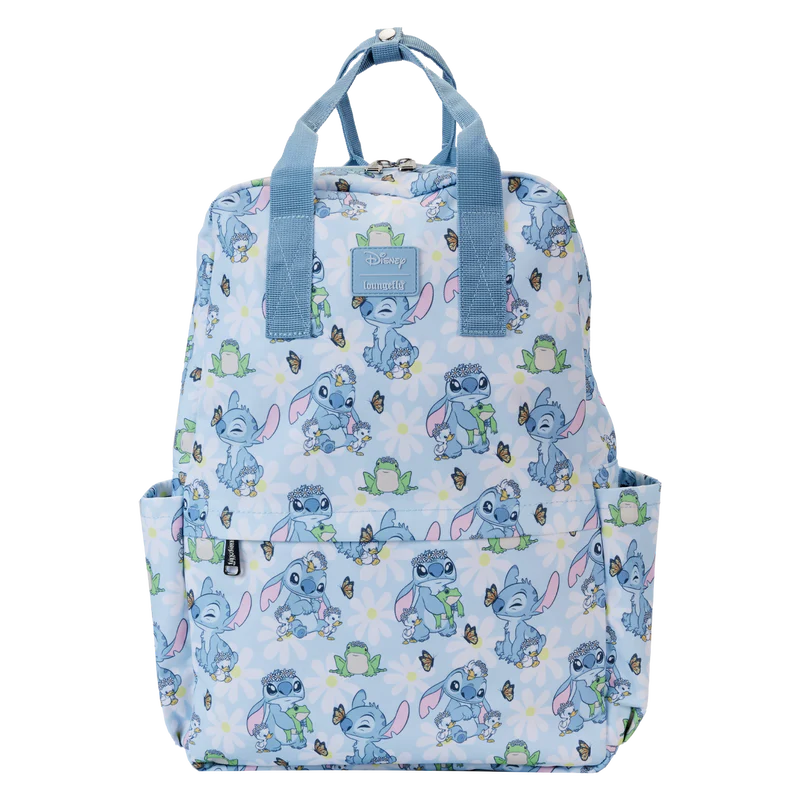 Loungefly Stitch Springtime Daisy AOP Nylon Full-Size Backpack