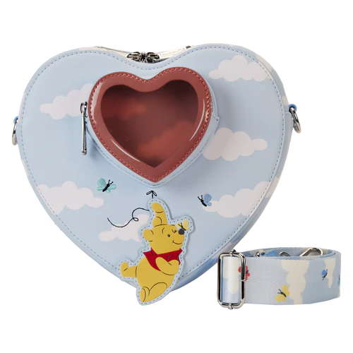 Loungefly Winnie the Pooh & Friends Floating Balloons Heart Shaped Crossbody Bag