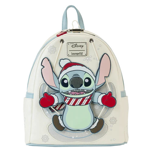 Loungefly Stitch Holiday Snow Angel Glitter Mini Backpack
